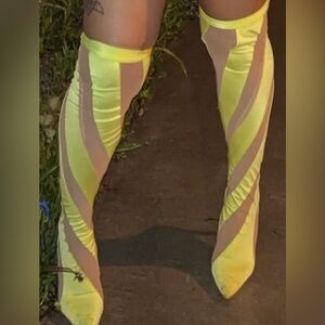 Knee high like green heels